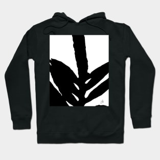 Green Fern in the Dark Black and White Hoodie